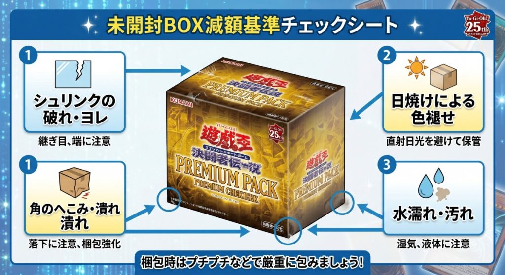 遊戯王 決闘者伝説 box 買取 減額基準チェックシート