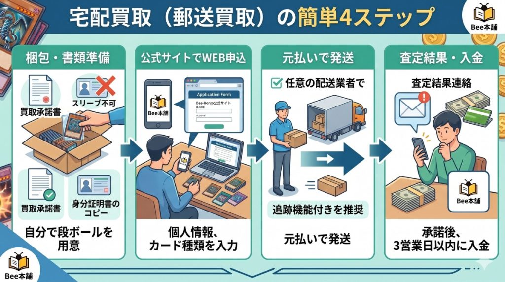 bee 本舗 買取 遊戯王 宅配買取の図解