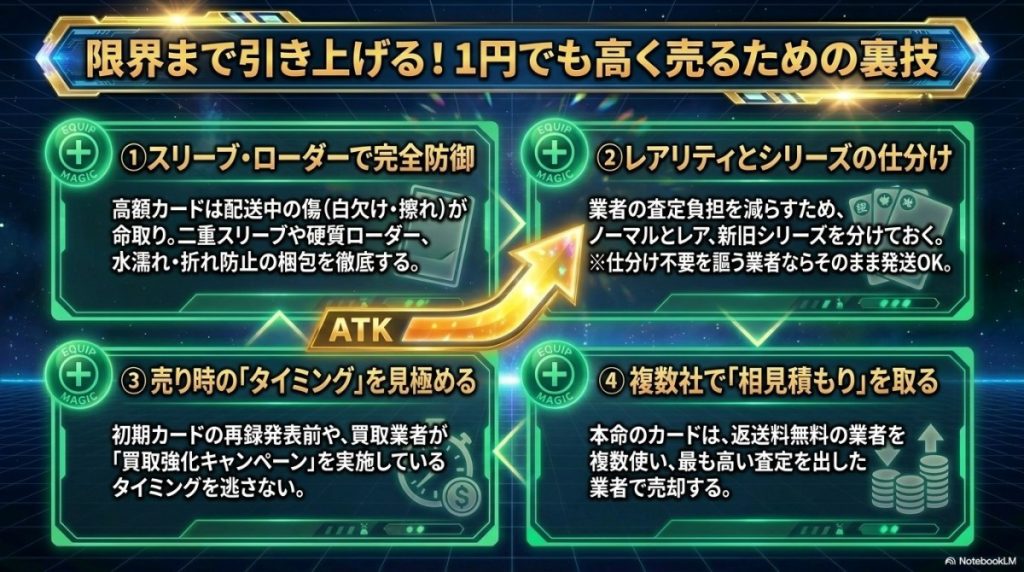 遊戯王カードの高価買取を成功させる保管と選び方の絶対ルール 図解イラスト
