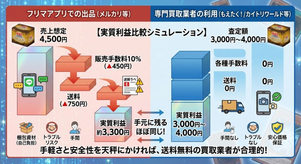 遊戯王 決闘者伝説 box 買取 利益比較シミュレーション