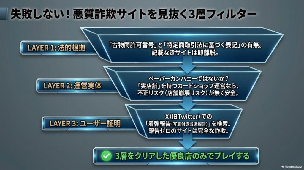 失敗しない!悪質詐欺サイトを見抜く3層フィルター