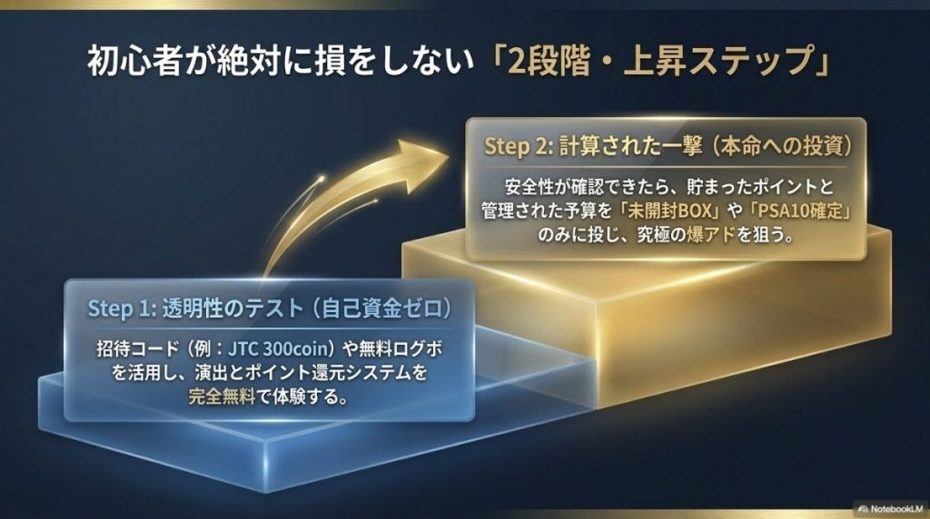 Step1:低額・ログボガチャでシステムの透明性をテストする(※低額はあくまで安全性のテスト)