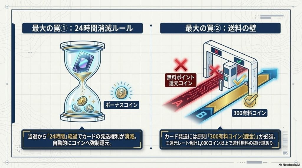 注意点1:獲得アイテムの保有期間は「24時間」で自動還元される?