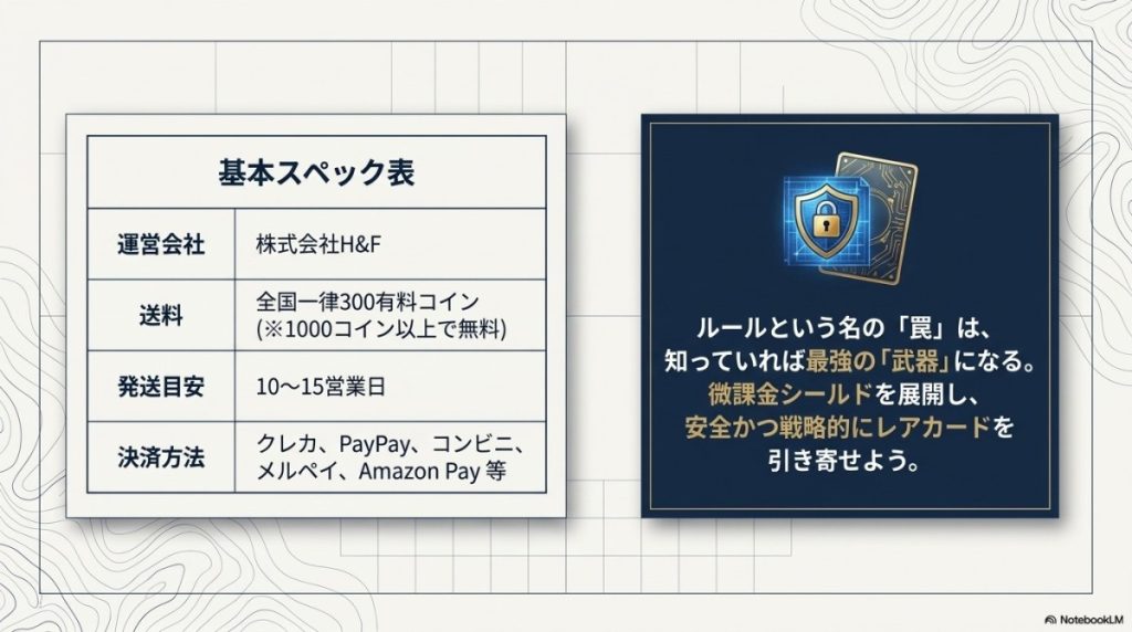 運営会社から送料まで全11項目のスペック詳細