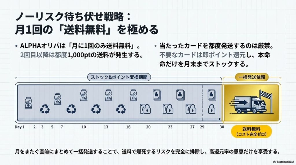 ノーリスク待ち伏せ戦略!月1回の送料無料を極める