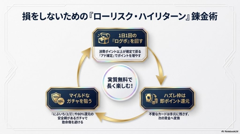 「ログボ」と「還元率」を活用したローリスクな楽しみ方