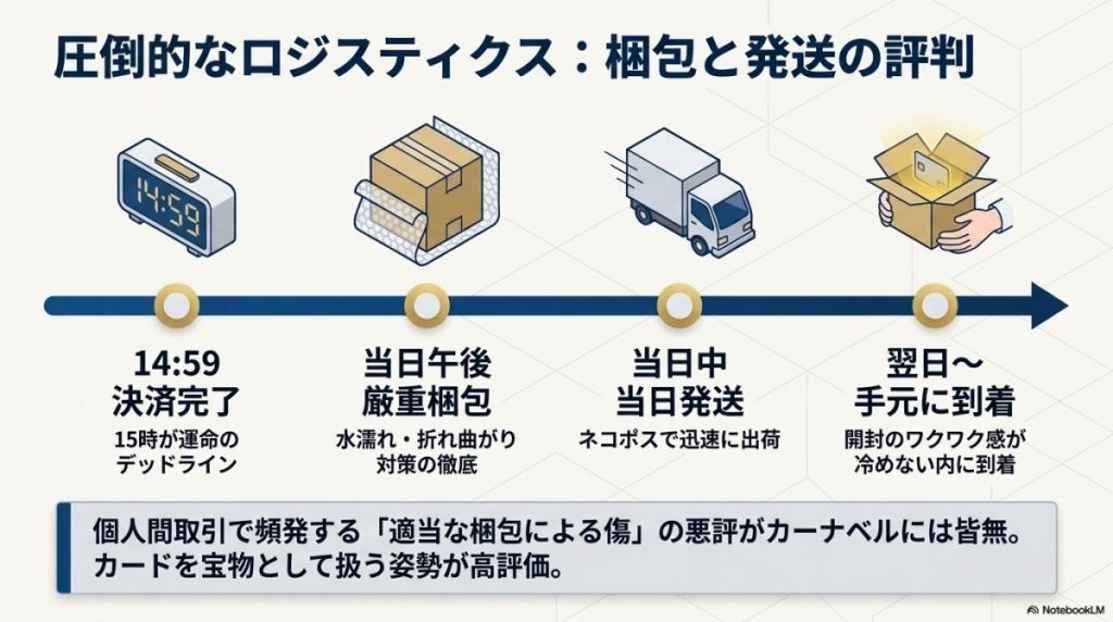 梱包・発送スピードの評判:ネコポスの丁寧な梱包と当日発送の速さ