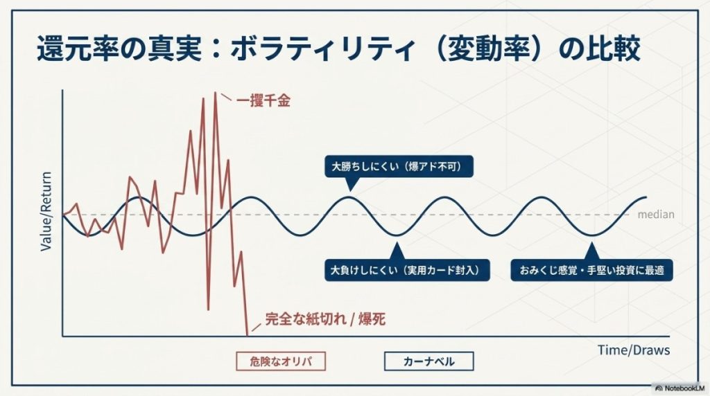 還元率の評判:「防弾チョッキ付きの安心オリパ」でマイルドに遊べる