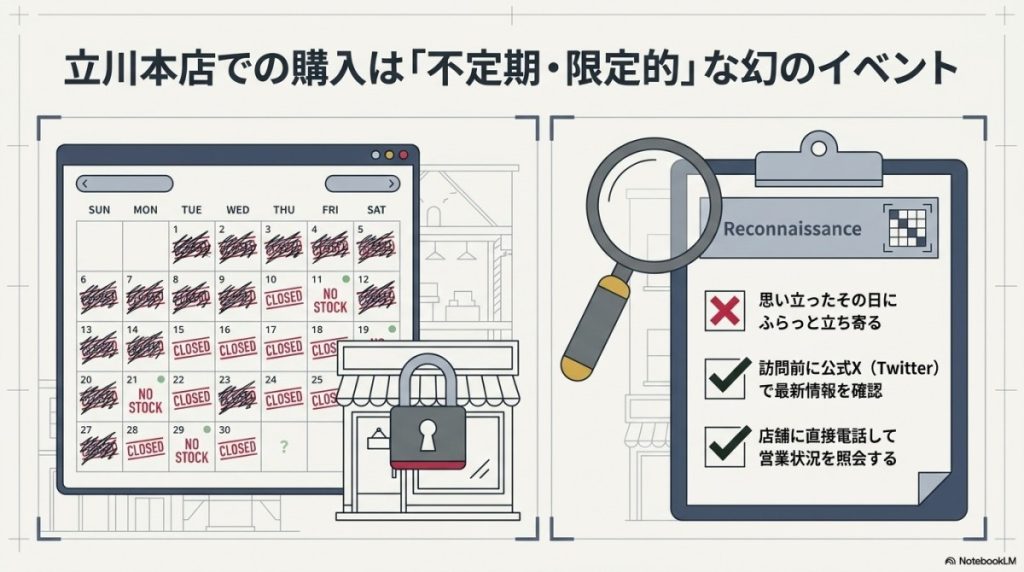 実店舗(立川本店)でのオリパ販売は「不定期・限定的」