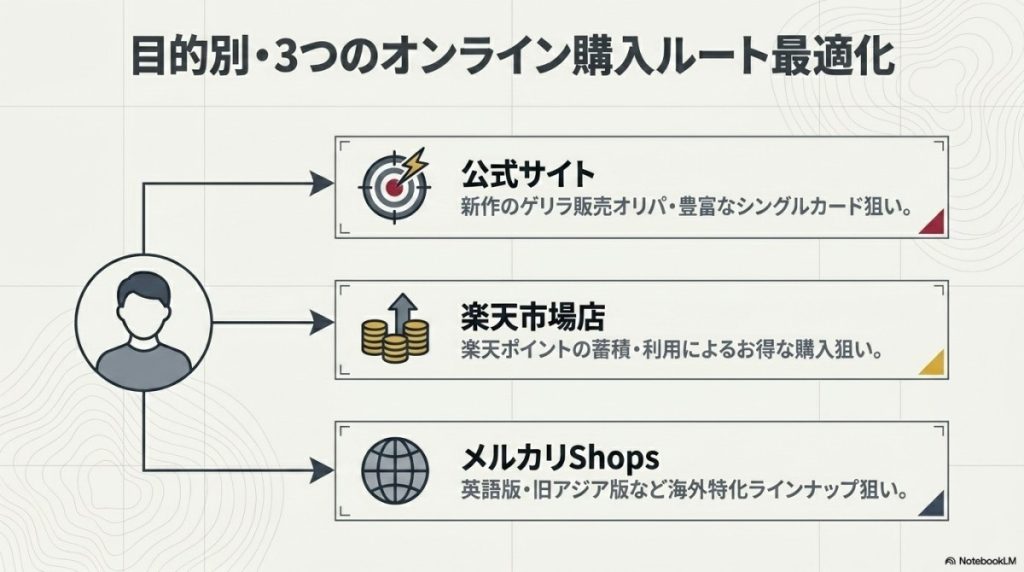 通販サイト(公式サイト・楽天・メルカリShops)の使い分け