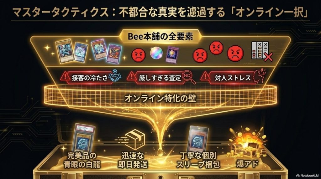 実店舗の接客ストレスを回避!bee本舗で遊戯王オリパを買うならオンライン一択の理由