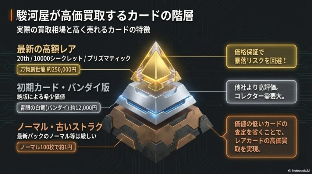 駿河屋が高額買取するカードの階層