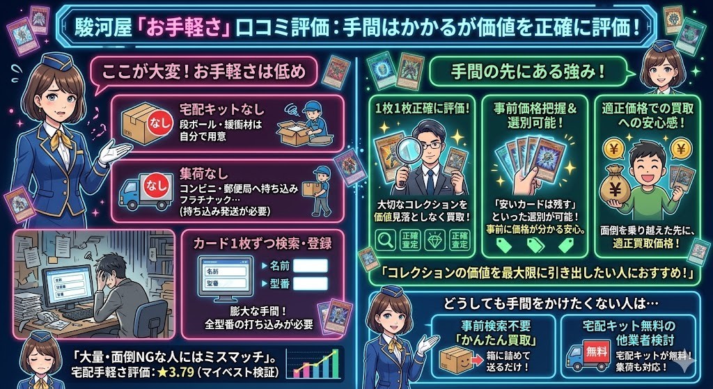 駿河屋「お手軽さ」口コミ評価:手間はかかるが価値を正確に評価!