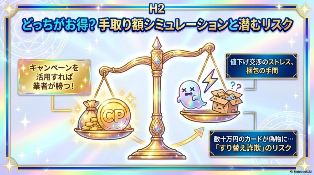 フリマと買取業者はどっちがお得?25thSEの実質手取り額シミュレーションとすり替えリスク