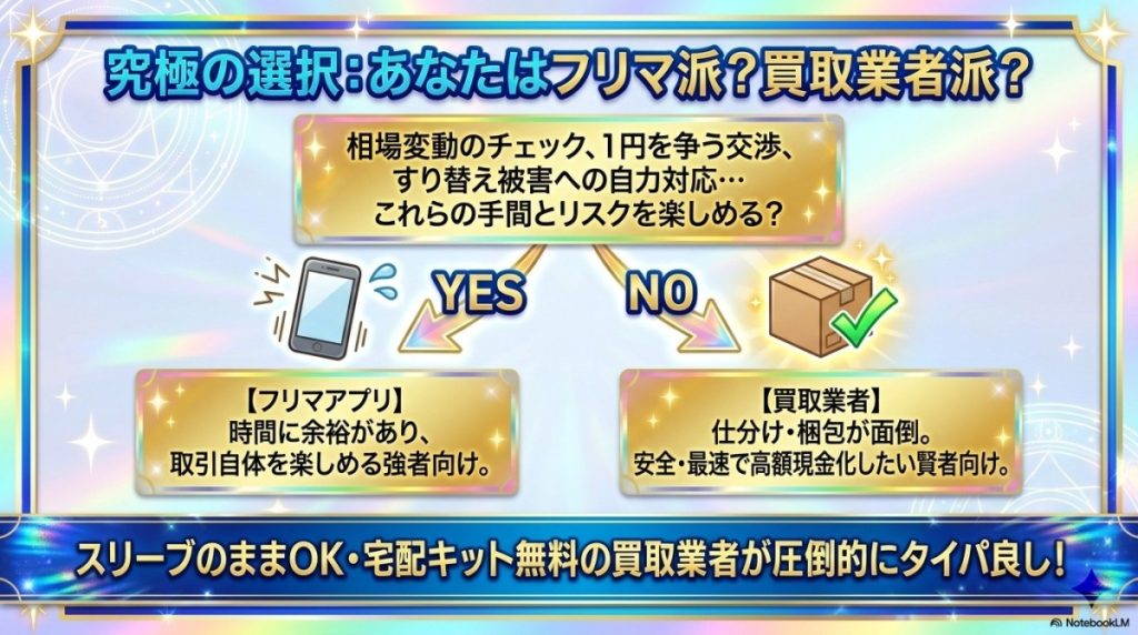 フリマと買取業者はどっちがお得?25thSEの実質手取り額シミュレーションとすり替えリスク