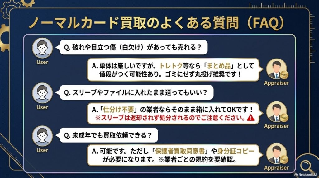 遊戯王ノーマルカード買取に関するよくある質問(FAQ)
