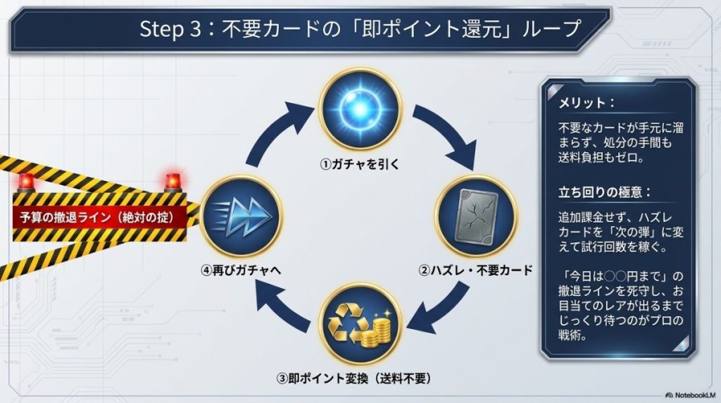ステップ3:不要な遊戯王カードは即ポイント還元してループ