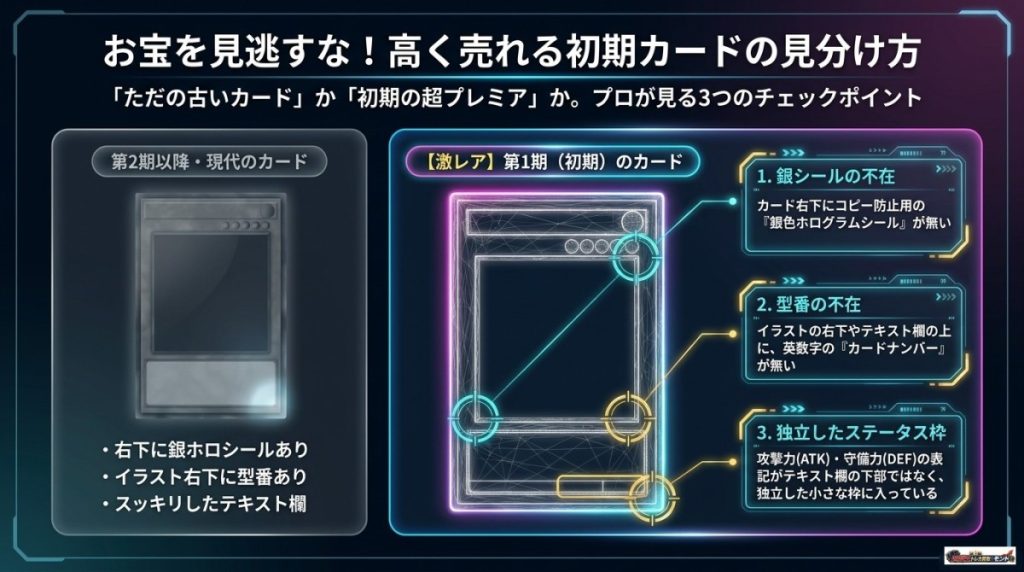 遊戯王 高く売れる初期カード 図解イラスト
