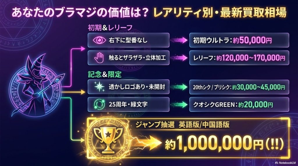 ブラックマジシャンの買取相場とレア度の見分け方は?初期カードとクオシクの価値一覧