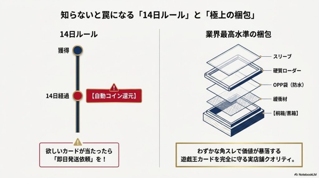 日本トレカセンターの罠?14日以内の発送ルールと梱包の質(レリーフ保護)を徹底解説
