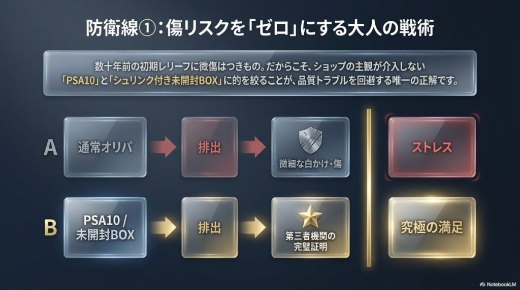傷リスクを避ける!「PSA鑑定品の有無」や「絶版未開封BOX」の取り扱い