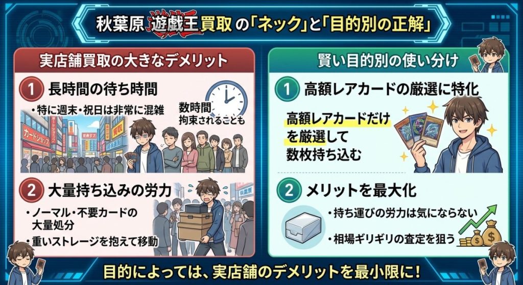 『秋葉原の実店舗は「長時間の待ち時間」と「大量持ち込みの労力」が最大のネック』図解画像