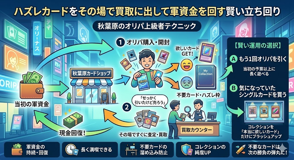ハズレカードをその場で買取に出して軍資金を回す賢い立ち回りの図解