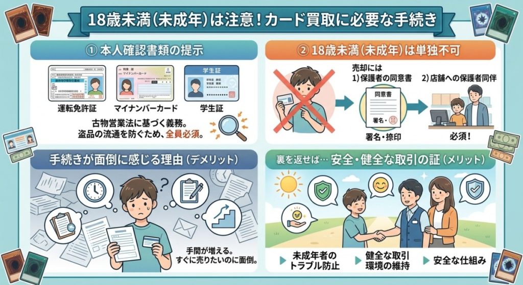 『18歳未満(未成年)は注意!本人確認書類と保護者の同意書』の図解画像